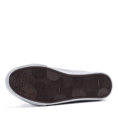 OUTLET Šedé tenisky svázané stuhou Natalienn - obuv