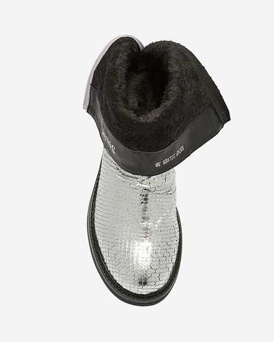 OUTLET Сріблясті жіночі черевики з тисненням Ahhy- Footwear