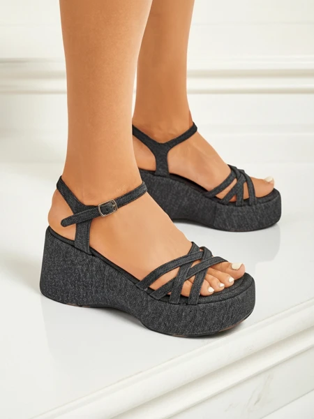 Royalfashion Dámské sandály na klínku Shadow Lift