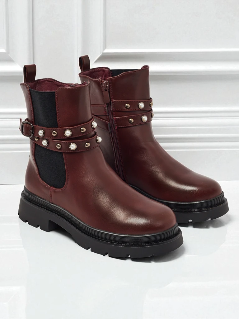 Vyšší dámské kotníkové boty z eko kůže Pearl Mist