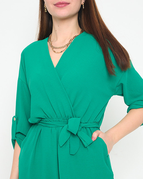 Жіночий зелений довгий комбінезон - Одяг