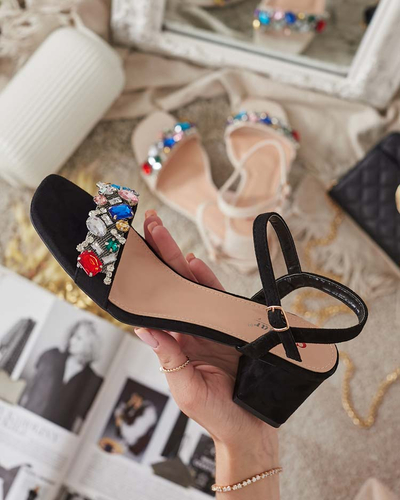 Royalfashion Dámské sandály na šněrování s krystaly Osdar