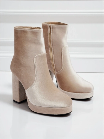 Dámské kotníkové boty na sloupku al'la Velur Miss