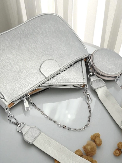 Aurelia Multi Silver – Жіноча сумка 3в1 з екошкіри з круглою сумочкою