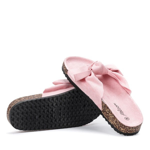 Рожеві тапочки з бантом Montiana - Взуття