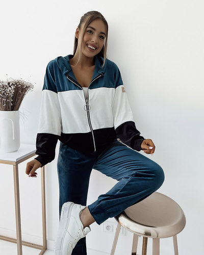 Комплект жіночих смугастих світшотів Royalfashion Turquoise