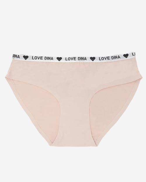 Жіночі гладкі трусики бежевого кольору з лазерним вирізом - Нижня білизна