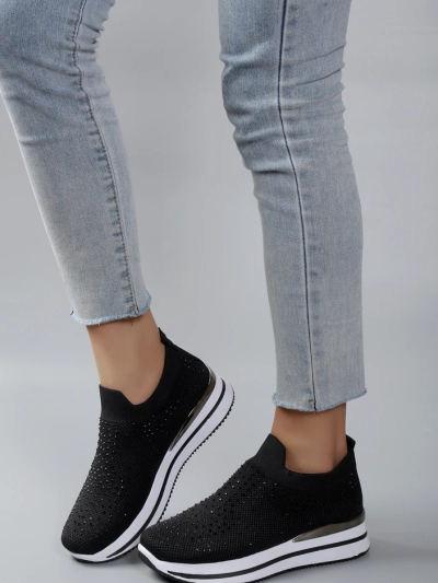 Royalfashion Dámské sportovní boty na slip-on s kamínky Ceromie