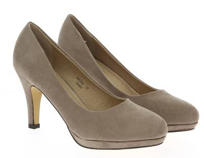 Brązowe czółenka na platformie - Obuwie