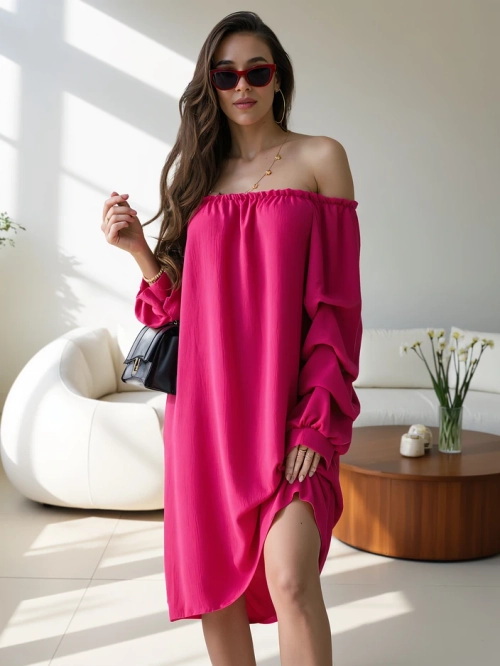 Royalfashion Гладка жіноча сукня а-ля іспанська з воланами