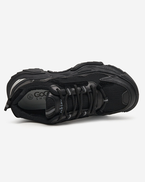 OUTLET Чорні жіночі спортивні кросівки з сіткою Dewinso - Взуття