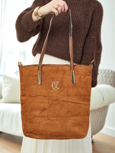 Dámská shopper kabelka Caryenne z eko semiše