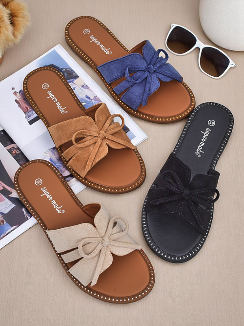 Royalfashion Жіночі босоніжки на плоскій підошві з бантом Gerber