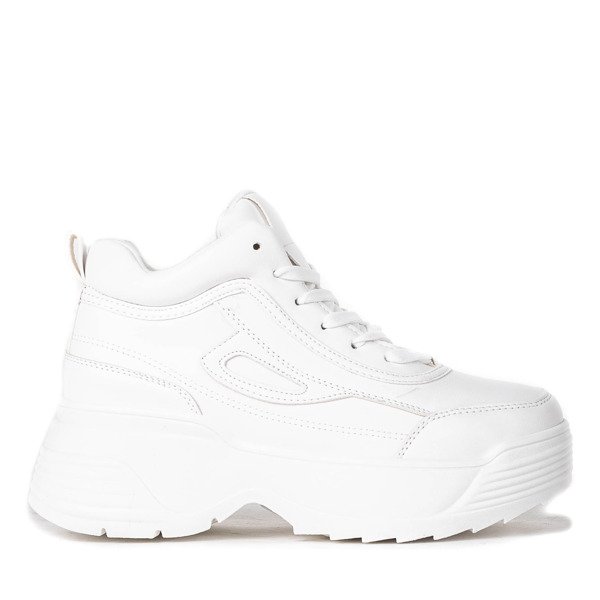 Białe buty sportowe na grubej podeszwie American - Obuwie