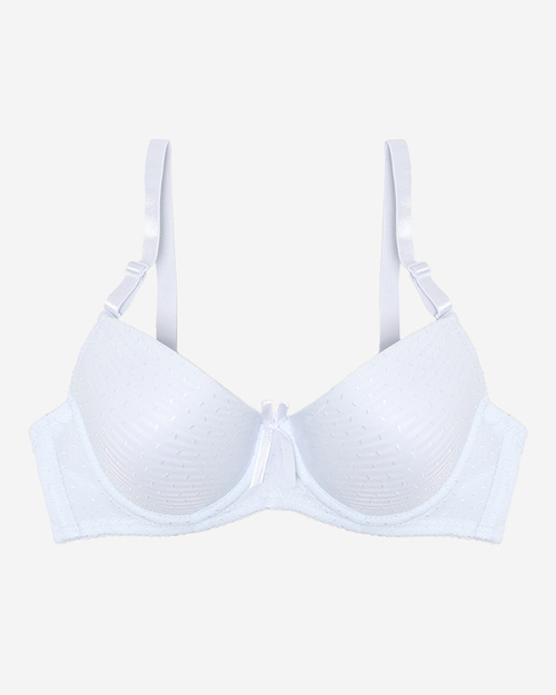 Жіночий білий бюстгальтер пуш-ап з малюнком - Білизна