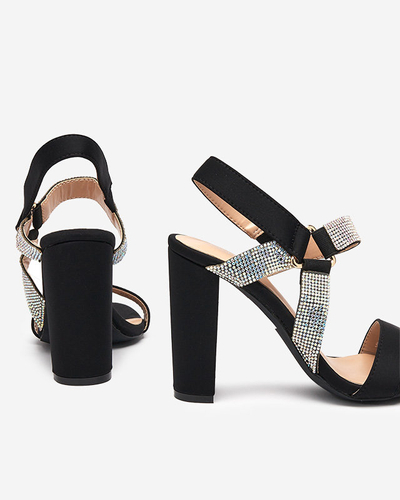Dámské sandály na sloupku v černé barvě Xiobi- Footwear