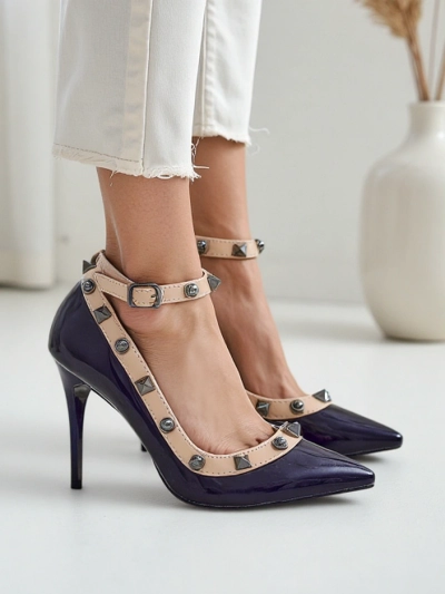 Royalfashion Лакові жіночі стилетто з стразами Qoscalle