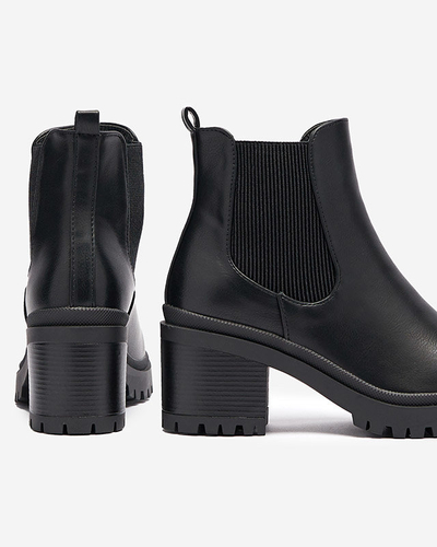 OUTLET Černé dámské kozačky na podpatku Foccillo- Obuv