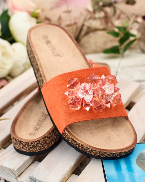 Жіночі шльопанці Royalfashion Villo зі стразами