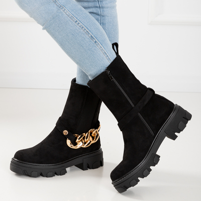 Чорні жіночі черевики з оздобленням Emilita