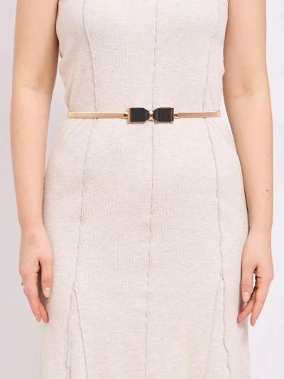 Золотий жіночий пасок Livia з металевою пряжкою-бантиком у стилі Romano