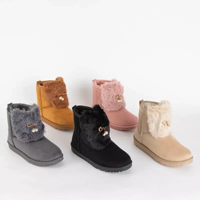 OUTLET Dámské velbloudí sněhule s ozdobným svrškem Cioni- Shoes