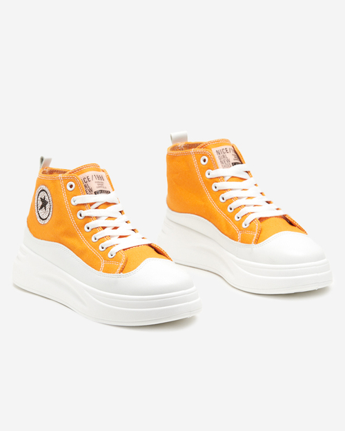 Жіночі високі кеди гірчичного кольору Shistar