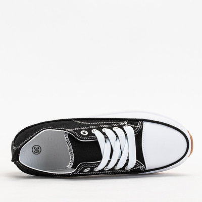 Чорні жіночі кеди на платформі Trenicso