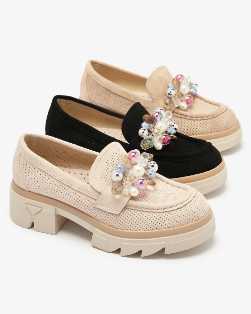 Жіночі бежеві ажурні мокасини Peloga- Взуття