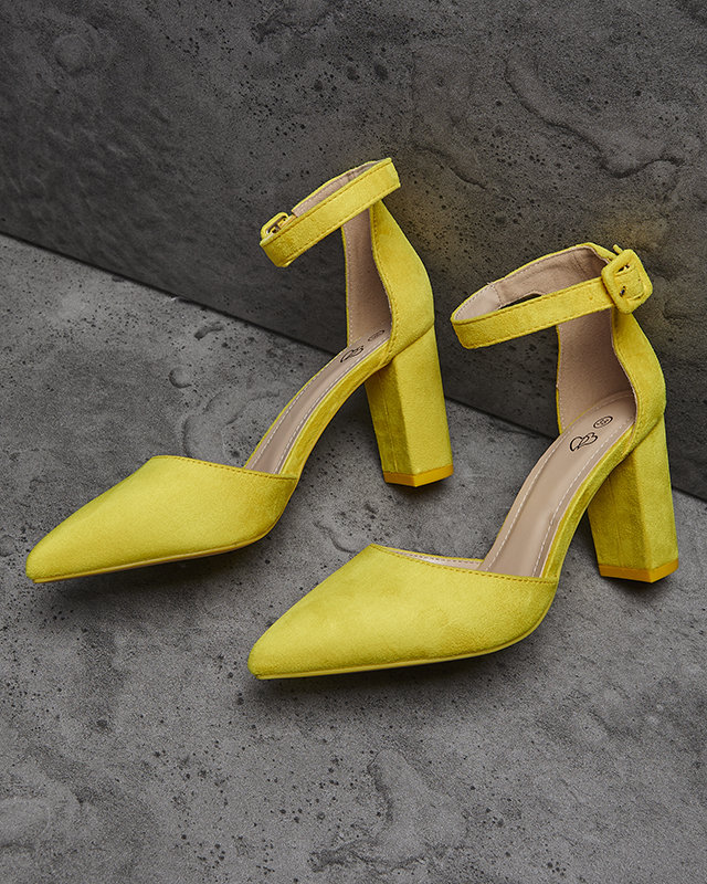 OUTLET Žluté dámské lodičky na šněrování Reifini- Obuv