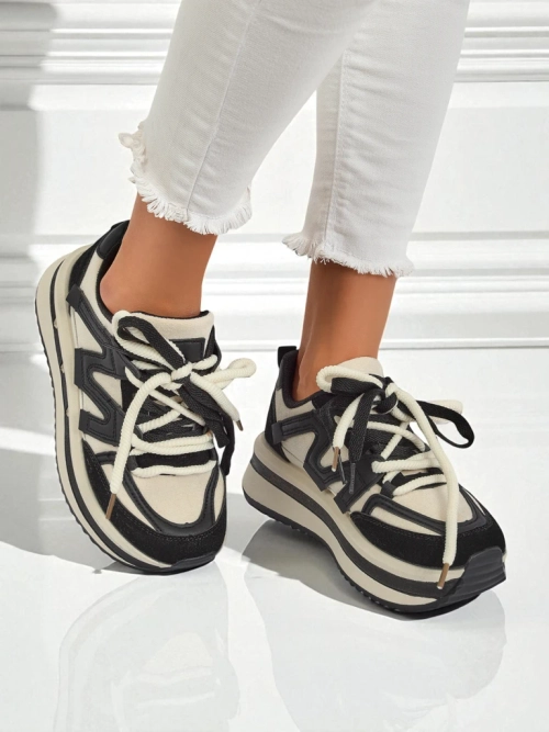 Жіночі снікерси на платформі Selene Nero з екологічної шкіри чорні