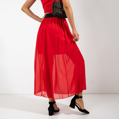 Dámská červená maxi sukně - Oblečení
