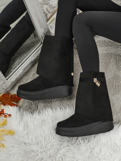 Krátké boty a'la sněhule dámské s připínacím svrškem Elizze