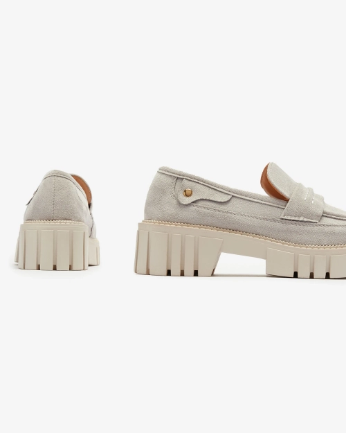 Мокасини жіночі сірі з екозамші Siherta- Footwear