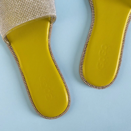 OUTLET Зелені жіночі тапочки з фіанітом Verina - Взуття