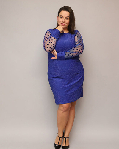 Блискуча сукня до коліна зеленого кольору PLUS SIZE- Одяг