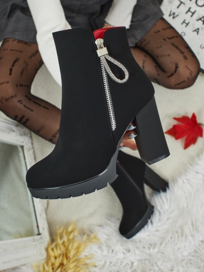 Dámské kotníkové boty z eko kůže na sloupku Marellin