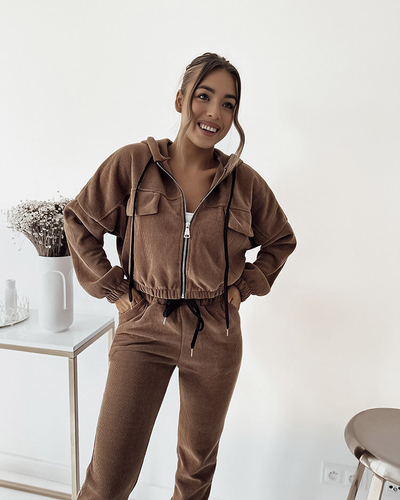 Жіночий спортивний комплект Royalfashion в коричневу смужку