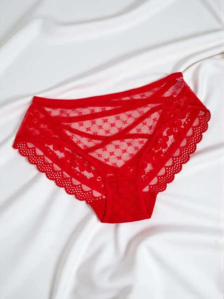 Dámské kalhotky typu figi s krajkou a pásky