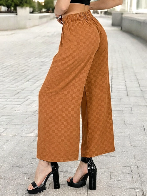 Royalfashion Жіночі широкі штани в клітинку