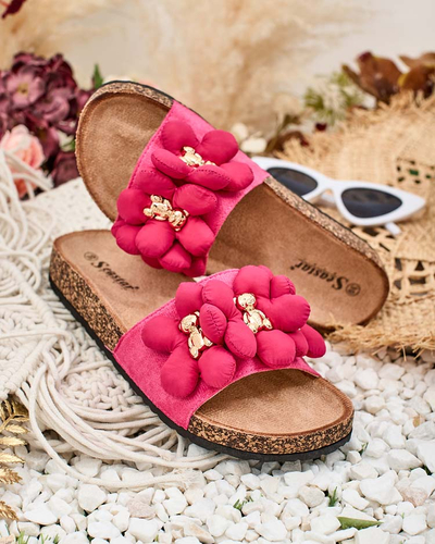 Royalfashion Жіночі шльопанці з золотими ведмедиками та квітами Isaralle