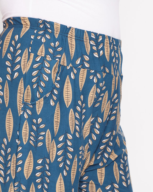 Зелено-бежеві жіночі штани з візерунком PLUS SIZE