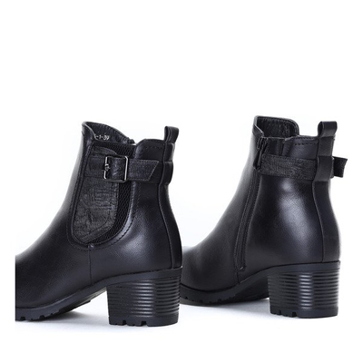 Czarne botki na słupku The Weekend - Obuwie