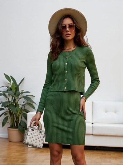 Royalfashion Dámský komplet se svetrem a šaty