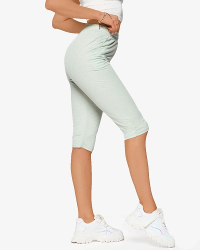 Dámské látkové 3/4 šortky v mátové barvě PLUS SIZE- Oblečení