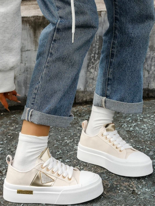 Royalfashion Жіночі платформені кросівки Золотий Світ