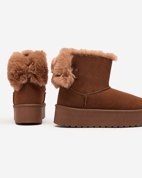 Жіночі черевики Royalfashion a'la snow boots коричневого кольору Goroggo