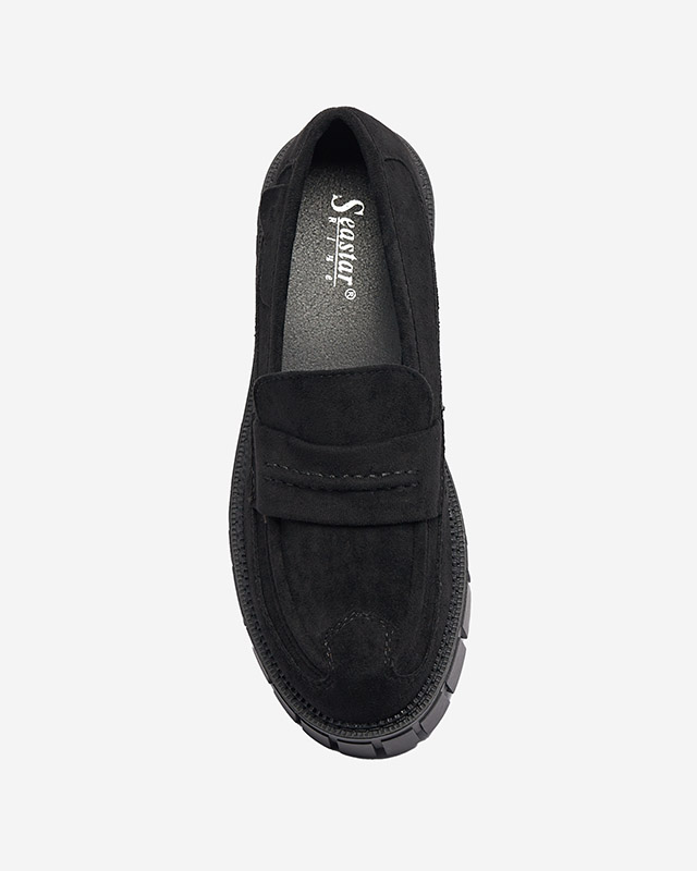 Černé mokasíny z eko semiše pro ženy Siherta- Obuv