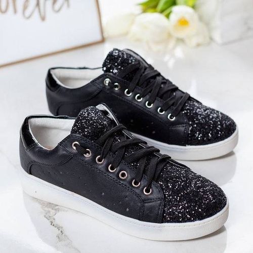 Чорні кросівки Vieira з блискучою обробкою - Взуття 1