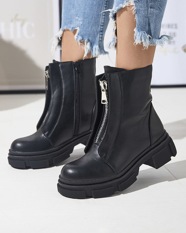 OUTLET Dámské zateplené černé vysoké kozačky Slovys- Obuv